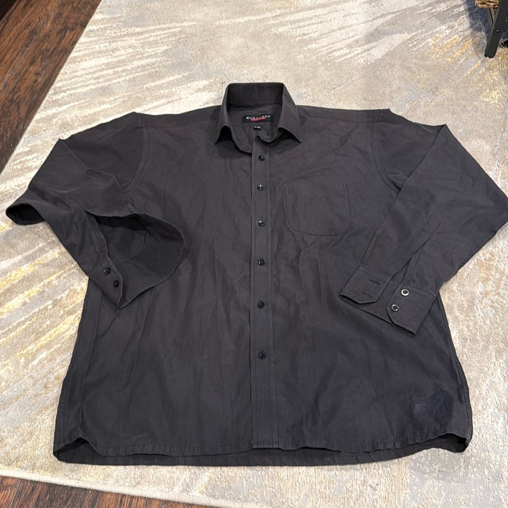 Burberry London Greyish black button down shirt size 16.5 42cm in GUC